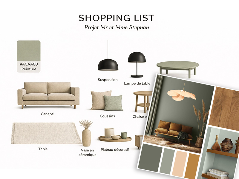 Planche de style et palette décorative Kasoar Home
